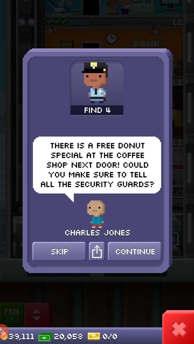 Talynwolf's tweet image. I&apos;m pretty sure Charles is planning to rob the bank in my tower... #tinytower #nimblebit