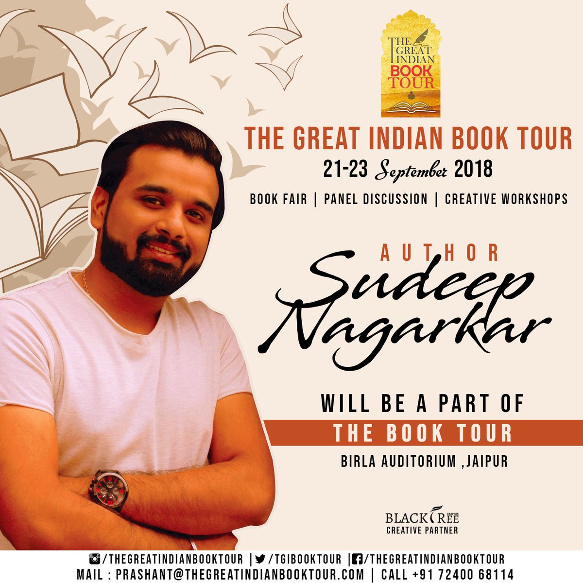blacktreegraphx's tweet photo. #TheGreatIndianBookTour Jaipur 21-23 Sep 2018 creative partner #BlacktreeGraphix https://t.co/10T8TV4uuS