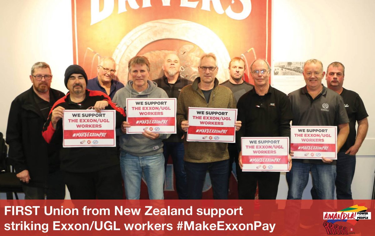 BWIglobal's tweet photo. Delegates from @FIRST_Union (New Zealand) in solidarity with striking Exxon/UGL workers! 428 days on the picket line today, phenomenal... #MakeExxonPay #ChangeTheRules @ETU_national @ETUVIC @makeexxonpay @GippsTLC @AusGasWorkers https://t.co/qfL0UhnlKm