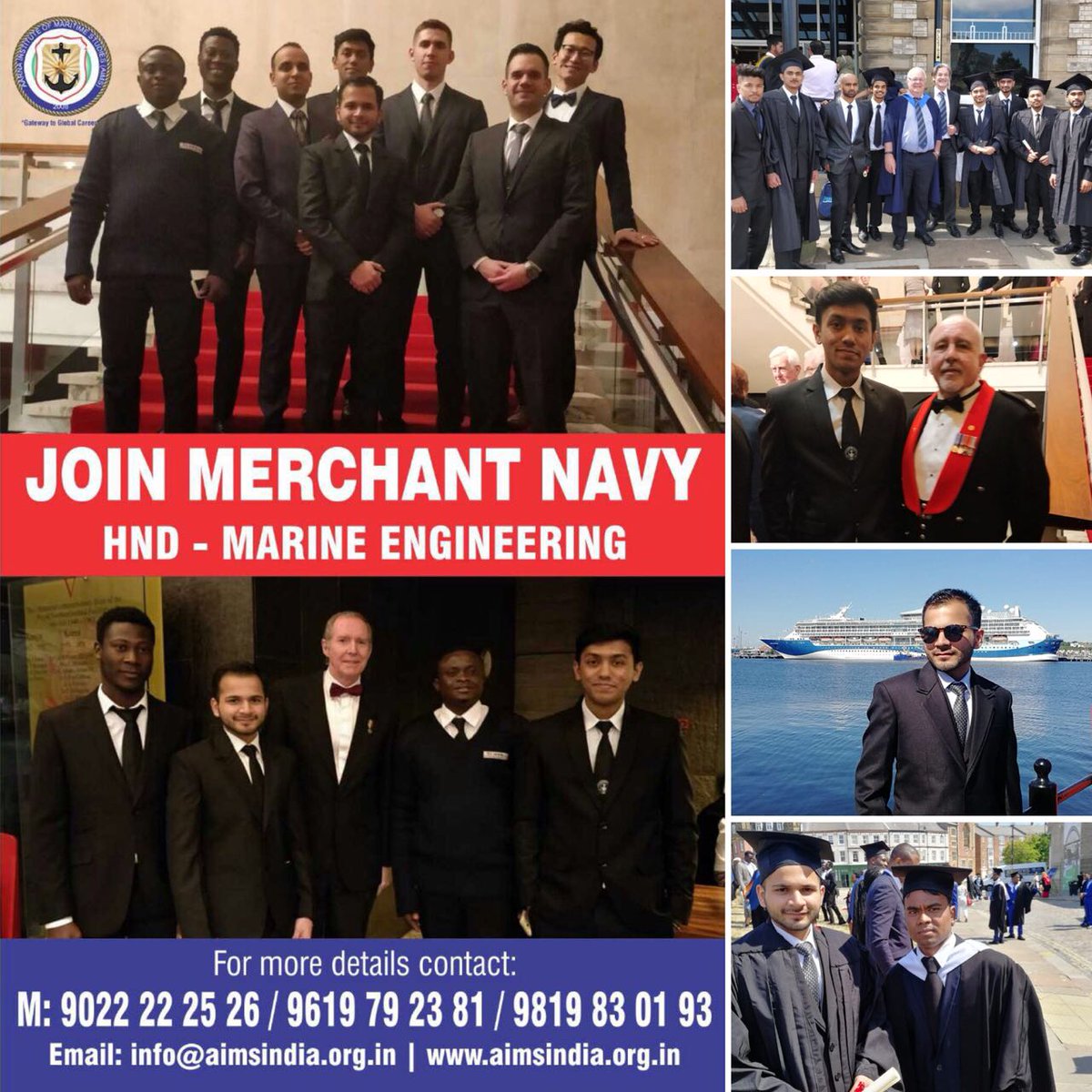 Aimsmaritim's tweet photo. @Aimsmaritim 
Fulfilling your dreams ,
Begin your career as a Merchant Navy Officer.
To know More Visit : https://t.co/FYEHVxQjyo 
#Mariners #IndianNavy #merchantnavy #likeforfolow #like4likes #STC #merchant @merchantnavywin https://t.co/lXwfWoQsrl