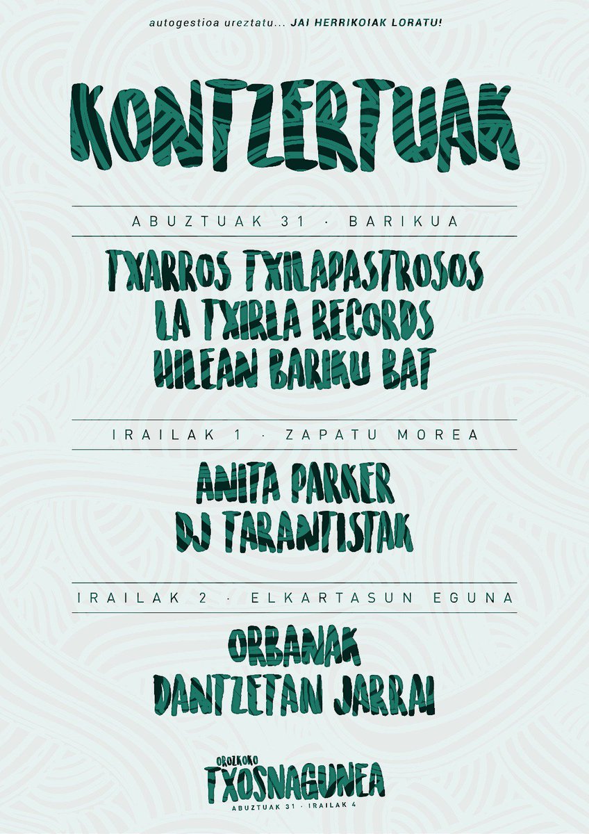 OrozkoGA's tweet photo. 📯📯📯
[ADI!] Bemba Saocoren ordez La Txirla Records taldea izango dugu gurekin Orozkoko Txosnagunean! 

Autogestioa ureztatu... jai herrikoiak #loratu!🌻 https://t.co/5Pd4w4ZMxt