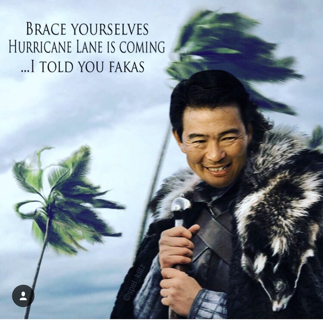 koreankitkat's tweet photo. some people scramble to get water and gas, others make #GuyHagi memes when get #Hurricane in #Hawaii π #HurricaneLane https://t.co/TNhGZHo33r