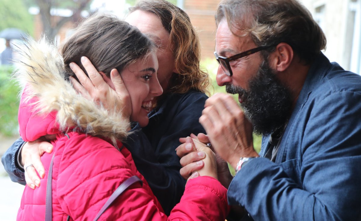Students collecting their GCSE results at Bournemouth School for Girls. Amelia Campbell celebrates with mum Laura and dad Grant. <a href="/bournemouthecho/">Bournemouth Echo</a> #gcseresultsday2018