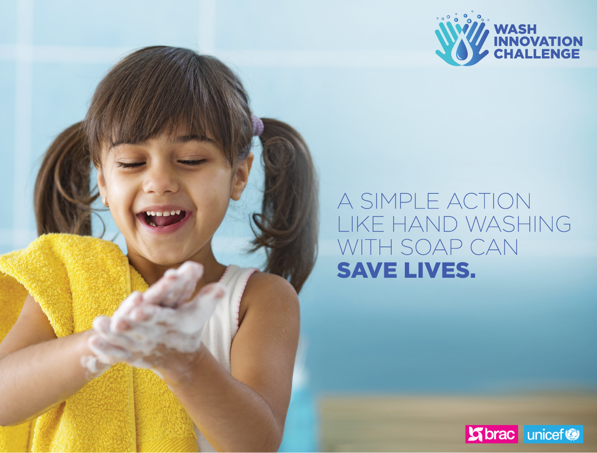 WashInnovation's tweet photo. A simple action like hand washing with soap can save lives. @UNICEFROSA and @BRACworld present the WASH Innovation Challenge. Apply by 10th Sept. and join the challenge at: https://t.co/OS7hzKASpA
#Wash2SaveLives #socinn #HandWashingSavesLives #WASH #Innovation https://t.co/kRW4h1h6Hb