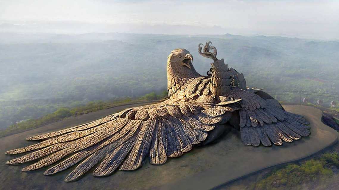 DKHMANU's tweet photo. The Jatayu Earth Centre, which would be inaugurated tomorrow, offers a unique blend of adventure and eco-tourism. Spread across 65 acres, it is home to the largest functional bird sculpture in the world: a giant statue of Jatayu that is 200 feet long and 150 feet wide. https://t.co/H7D40bqyuB
