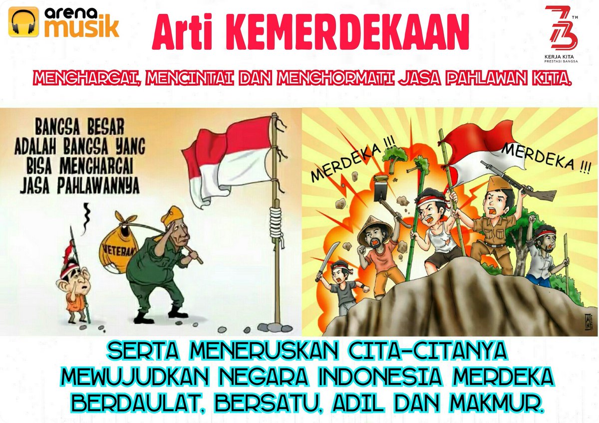 mandaman2's tweet photo. Makna keMERDEKAan Menghargai,Menghormati jasa Pahlawan serta meneruskan cita-citanya mewujudkan Indonesia Merdeka dan Berdaulat @XFunMusic @arena_musik @Sevenesia #NADAKUMERDEKA @AbelAlbazia @boycaem https://t.co/HPBwo72MMn