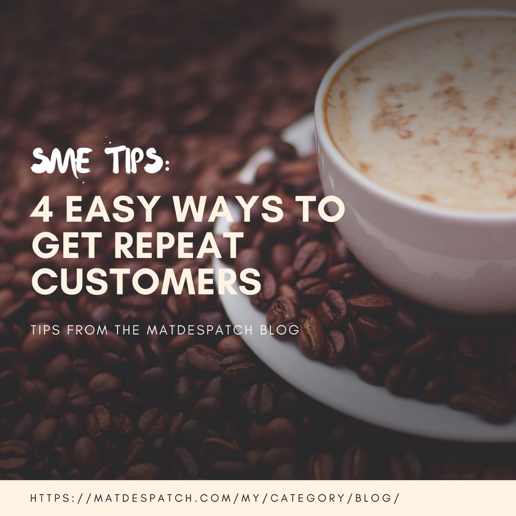 Delyva_MY's tweet photo. Hi there! Here are some tips from us on how to get repeat customers ๐ค. Hoping that this will be helpful ๐
#MatDespatch #tipsfromMatDespatch #SMEtips #4easywaystogetrepeatcustomers #malaysiadeliveryservices #deliverymalaysia https://t.co/XKrFGENPBv