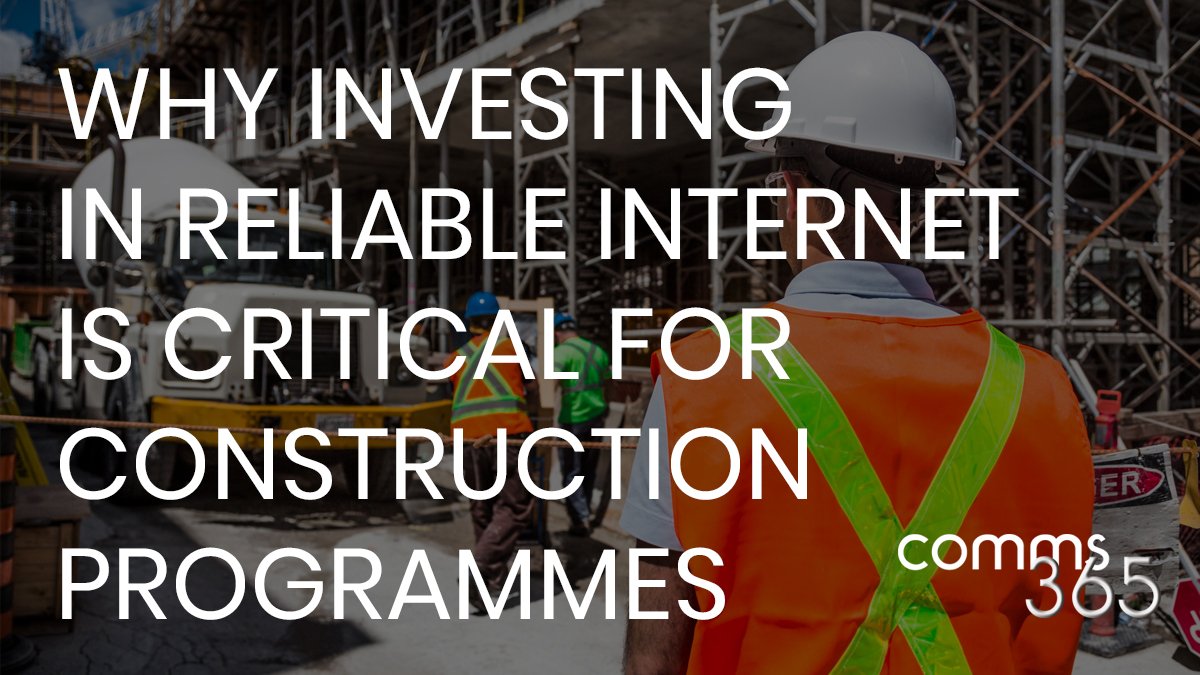 Comms365's tweet photo. Construction managers – here’s why reliable #internet #connection is essential for your sites: https://t.co/UlPcfFYq34 #ConnectMe24x7x365 #construction #constructionmanager #constructionmanagers #constructionexecutive #internet https://t.co/rAxap9DPNO
