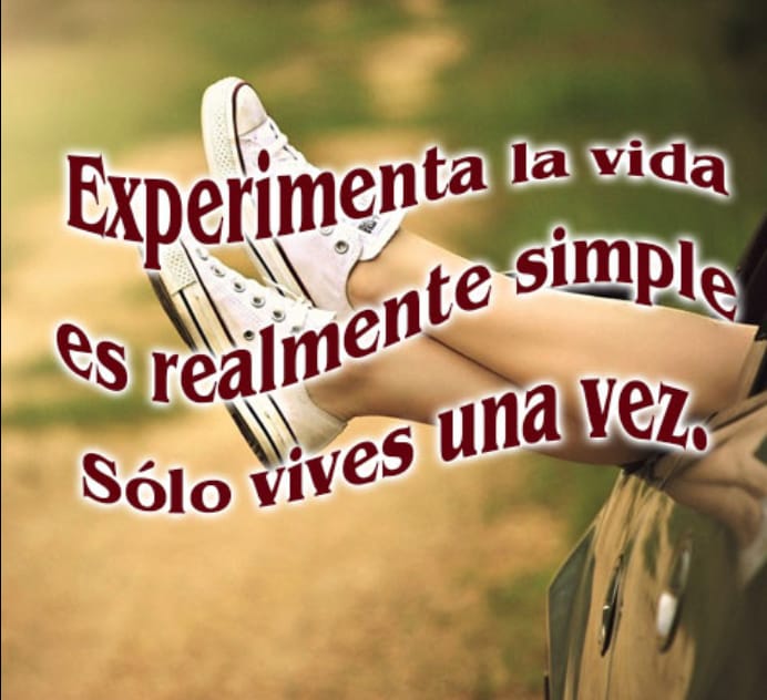 Resultado de imagen de experimenta la vida es realmente simple solo vives una vez"