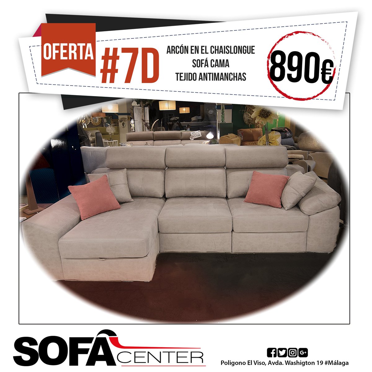‼️SUPER #OFERTA #7D ➡️Sólo hasta el Martes 30 de Agosoto📆
#Sofá convertible en #cama, con arcón en #chaisslongue y en brazo. Asientos deslizantes y tapizado en tejido antimanchas ¡El sofá mas versatil del mercado! ✴️SOLO POR ✔️890€ ✴️
Existencias limitadas #malaga