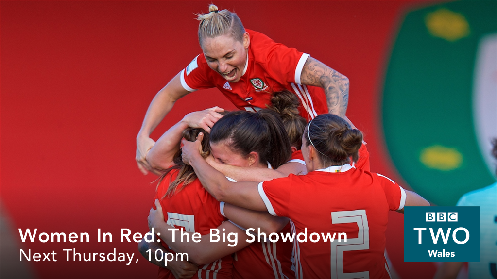 BBCWales's tweet photo. 🏴󠁧󠁢󠁷󠁬󠁳󠁿 @Cymru are just 90 minutes away from writing their names in the Welsh history books. 

These are the #WomenInRed, this is their story.
📺 Next Thursday, @BBCTwo Wales, 10pm https://t.co/syd8EtXeET