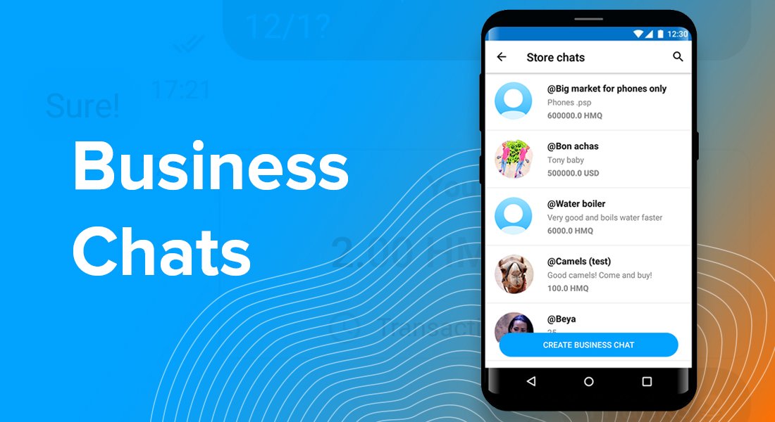 Humaniq's tweet photo. We are happy to present our new Mobile feature — Business chats. It will provide our users with the access to the marketplace where they can buy and sell real products with HMQ. All the trading processes will be supported within the #HumaniqApp. #RT and #Follow us to learn more! https://t.co/DEVR6k0myW