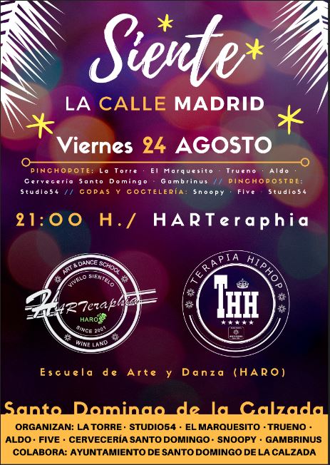 Recuperar Soportar Vacilar Sto. Domingo Calzada on Twitter: ""Siente la calle Madrid", El viernes 24 de agosto a las 21:00 Harteraphia. La reconocida escuela de Arte y Danza 'Harteraphia', de Haro, vuelve a Santo Domingo Recuperar Soportar Vacilar Sto. Domingo Calzada on Twitter: ""Siente la calle Madrid", El viernes 24 de agosto a las 21:00 Harteraphia. La reconocida escuela de Arte y Danza 'Harteraphia', de Haro, vuelve a Santo Domingo