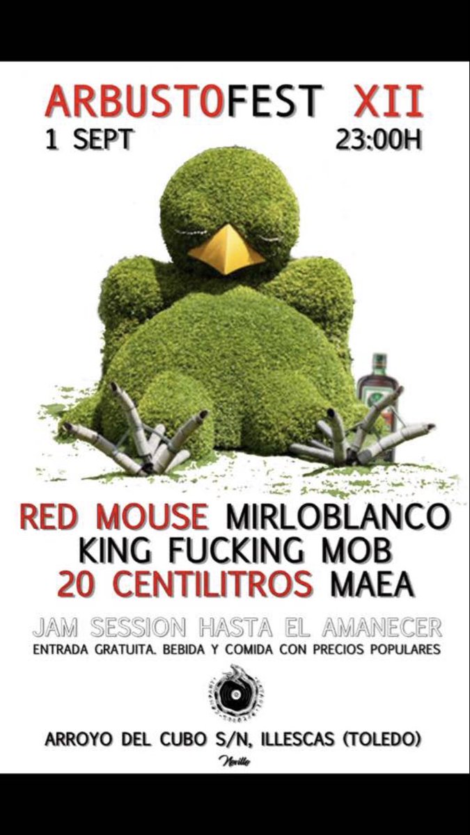 El próximo 1 de Septiembre nos vemos en el Arbusto Fest