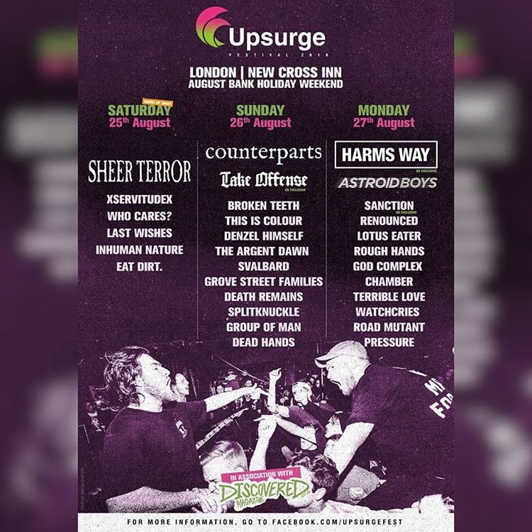 watchcries_'s tweet photo. We can't wait to play @Upsurge_Fest in London this Monday 27th August w/ @harmsxway @RoughHandsUK @aterriblelove and more! 💥Only 20 weekend tickets left ☞☞☞ https://t.co/KmBBNLpL2j https://t.co/76uJqSkRLE