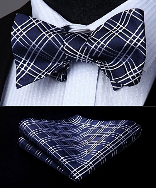 It’s #bowtie #Thursday! Bowties are made to stand out as a #fashion statement. This #navy blue white check bowtie and matching pocket #square will get noticed. Keep it #stylish, #gentlemen.

#dapperstyle #menswear #elegant #dapper #luxury #rebel #resortstyle #tie #bespoke