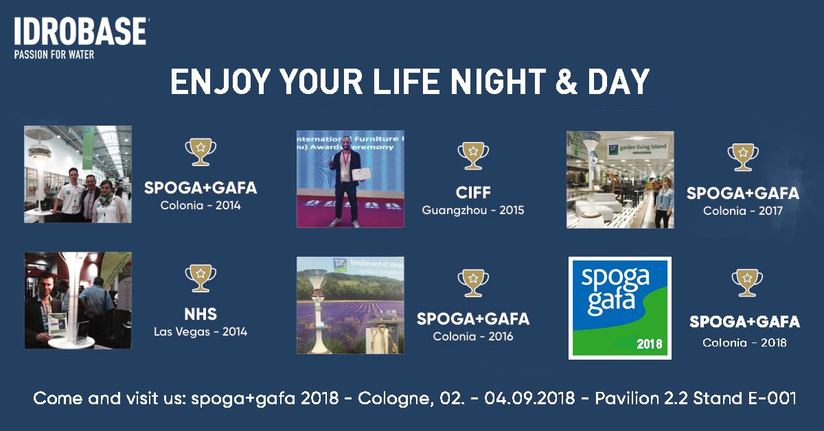 We will be in <a href="/spoga/">spoga+gafa</a> 2018 with Enjoy Your Life - Night &amp; Day novelties. #Furnishes #lightsup #warms #refreshes