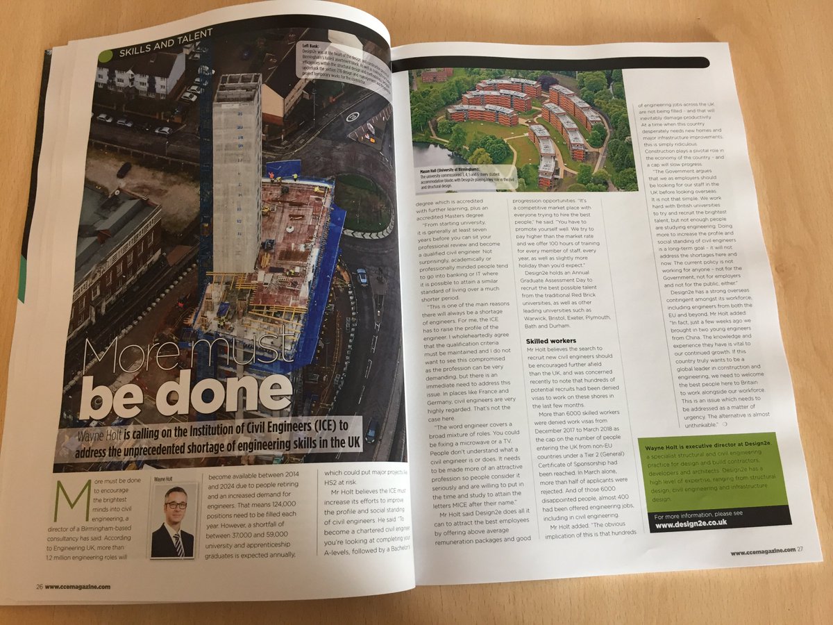 Design2e's tweet image. Pick up September&apos;s edition of @CCE_magazine to read the thoughts of our executive director, Wayne Holt, on how the @ICE_engineers must do more to address the engineering skills shortage in the UK