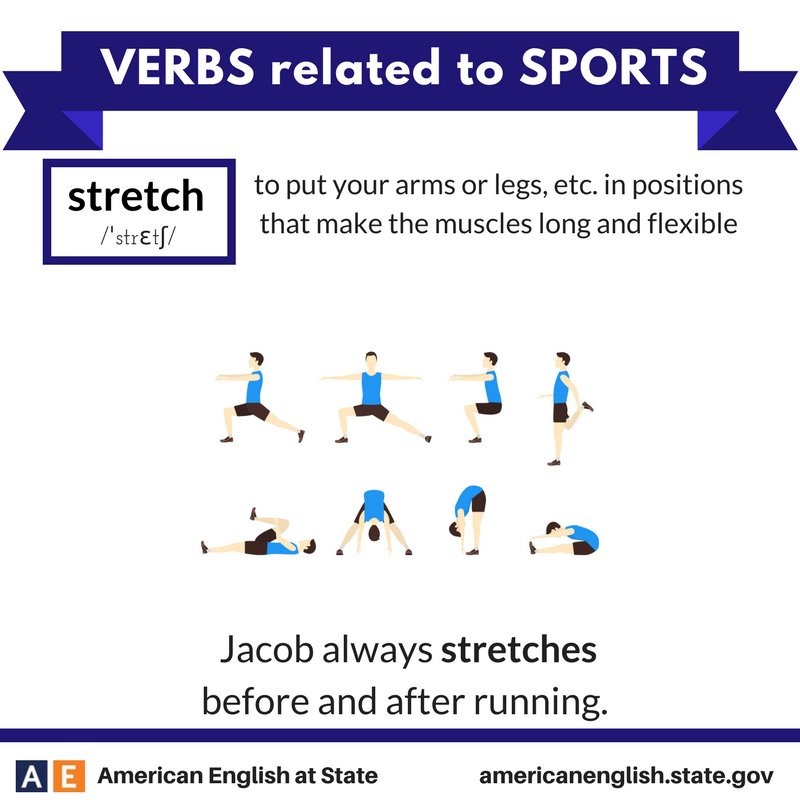 Sebelum mulai olahraga, jangan lupa untuk "stretching" ya! #AmericanEnglishatState