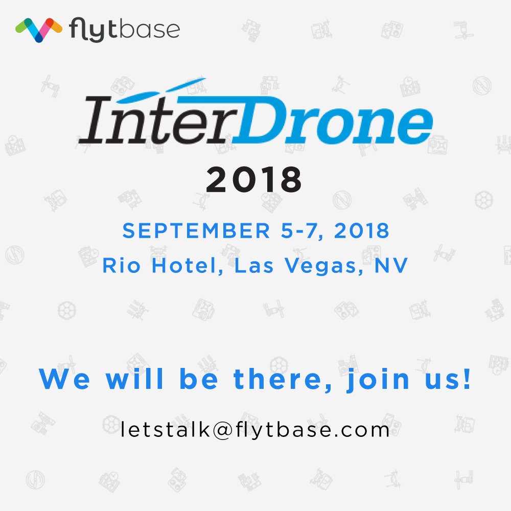 flytbase's tweet image. We are coming to @InterDroneExpo 2018, 5-7 Sept, Las Vegas. Join us to learn more about the FlytSecurity, FlytDock, and FlytSolutions.

Write to us at letstalk@flytbase.com to set up a meeting or just comment below.

#DroneAI #InterDrone #FlytBase #DronesAtScale #BVLOS
