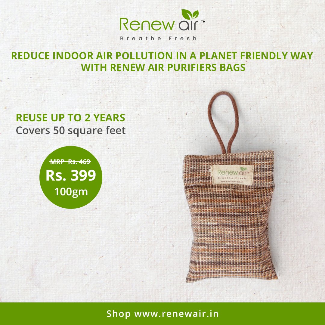 Renew_Air's tweet photo. Reduce Indoor Air Pollution In A Planet Friendly Way With Renew Air Purifiers Bags

#BreatheFresh #RenewAir #indoorairquality #indoorairquality #indoor #airpollution #airpurifier #pollutionsolution #recharge #reduce #reuse #recycle #renew #renewable
#200gpack #100gpack #50gpack https://t.co/dcgSMjb5U9
