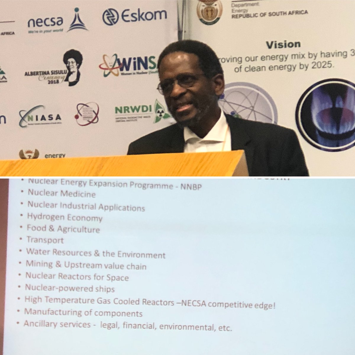 Nuclear Energy vs Energy Industry ⁦<a href="/SisaNjikelana1/">Sisa Njikelana</a>⁩ ⁦<a href="/SAnuclearwomen/">Women in Nuclear SA</a>⁩! #WINuclearSA2018 #AlbertinaSisulu100 ⁦<a href="/Energy_ZA/">Department of Energy</a>⁩ ⁦<a href="/niasa_za/">NIASA</a>⁩
