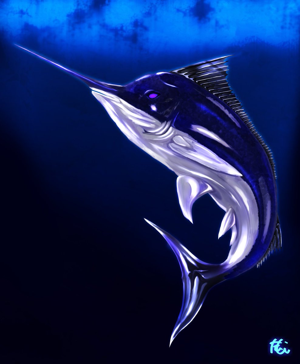 たむたむとちびにゃんこ Devil Sword Blue Marlin キャプテン エイハブをど突いた後 Orz 釣りキチ三平 デビルソード ブルーマーリン カジキ 白鯨