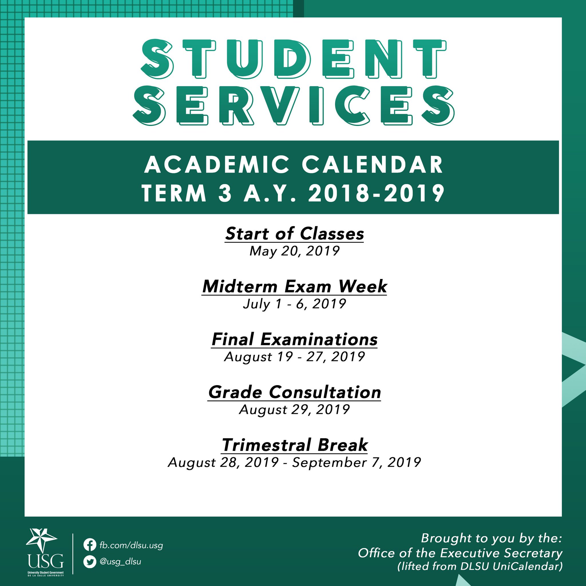 DLSU USG on Twitter "[USG ANNOUNCE] The new academic year is right