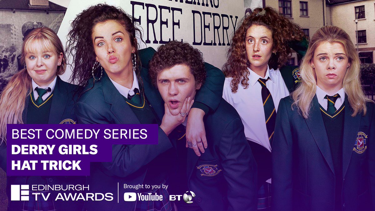 The Edinburgh TV Award for Best Comedy Series goes to 'Derry Girls' (<a href="/HatTrickProd/">Hat Trick</a>) #EdTVFest