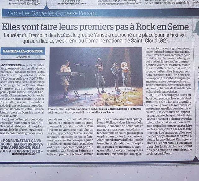 Partagez les émotions de <a href="/_yanse__/">ANpl6P6b</a> , ces jeunes lauréates du #TremplinDesLycées avant leur #PremièreSeine au Festival <a href="/rockenseine/">Rock en Seine</a> ce dimanche 26 août à 15h20 !

Merci #AnneCollin <a href="/leparisien/">Le Parisien</a> ! 
Avec #lemaag de Gonesse, #lafabrique de Garges et @aquileto… ift.tt/2NfkIcR
