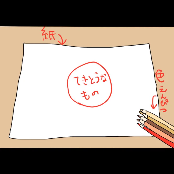 色鉛筆で描いたように見せかけて
本当はただ置いてあるやつ 