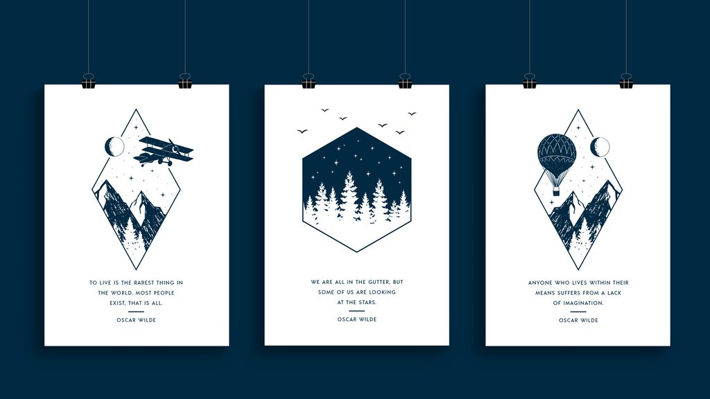 shafii's tweet photo. @Bettybheart It's a great quote isn't it :)  That's why we created a print series which are available on @kickstarter based on these quotes from Oscar Wilde. We hope you like them and can show your support.

https://t.co/YSPmoQ37xG https://t.co/DZauqbouTW