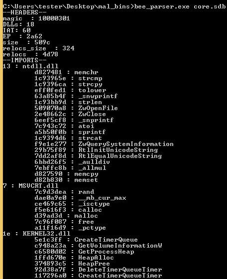 hasherezade's tweet image. Sometimes malware authors create their own executable format - it's really fun to reverse the full structure (sample: virustotal.com/#/file/c1a6df2…)