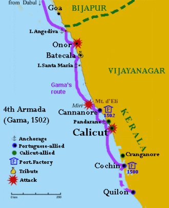 In his diary Vasco records that he took the instruments used by Kanha to graduate it to inchesThe 'rapalagai' of clear south Indian make was a wooden board with a graduated string to measure the pole star altitude & hence the latitudeNo wonder he returned to terrorize kerala