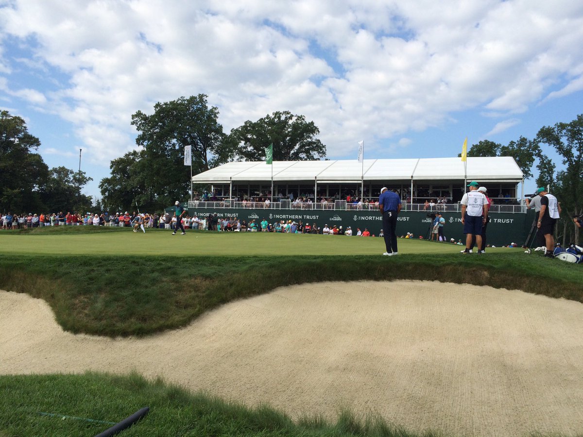 Took a break from the <a href="/thegolfclubgame/">The Golf Club 2019</a> booth @TheNTGolf to catch a group at 16. Lucky me it was <a href="/TigerWoods/">Tiger Woods</a> <a href="/TommyFleetwood1/">Tommy Fleetwood</a> &amp; <a href="/marcleish/">Marc Leishman</a>