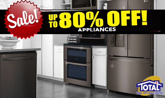 TotalApplCtr's tweet photo. OUR CLOSING SALE WILL END TOMORROW!🎉

Hurry into Total Appliance Centre today! 1830 Dundas St. E in Mississauga, ON!

✔HUGE Discounts up to 80% OFF✨
✔ALL Appliances on SALE!🎊
✔EVERYTHING MUST GO!🍃 https://t.co/zcbJu7fWzc