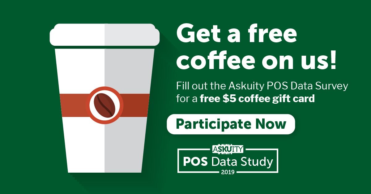 Askuity's tweet photo. Morning! Ready for your #freecoffee? Complete our #POSDataSurvey about how #retailbrands are taking big leaps with #POSdata and get a free $5 coffee card! https://t.co/w1osK4ym0b https://t.co/MguP6ZvZYb