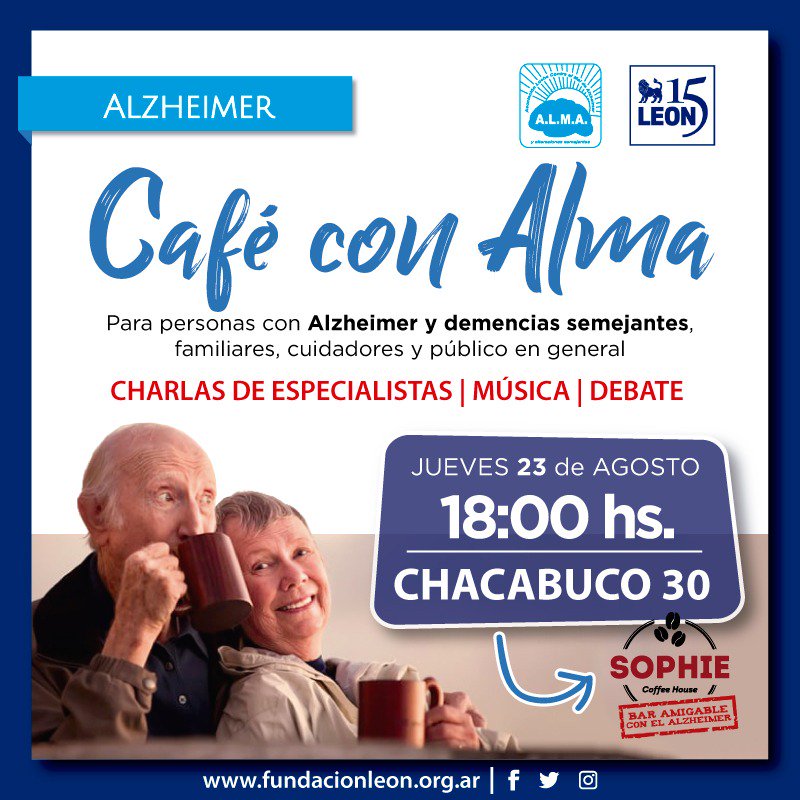 LaFundacionLeon's tweet photo. #Alzheimer #Tucumán
¡Hoy! #CafeConAlma
Una merienda. Un espacio. Muchas emociones.
Para que vivan una tarde diferente las personas con Alzheimer con familiares, amigos, cuidadores.
Será los últimos jueves de cada mes. En en el 1er Bar Amigable con el Alzheimer de Tucumán. https://t.co/TM2KCEMcGl