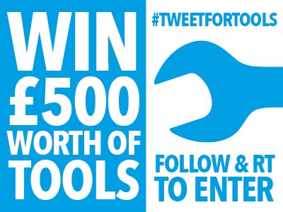 SilverlineTools's tweet photo. TWEET FOR TOOLS! Do you want to win £500 worth of tools? RT &amp; Follow for a chance to #win! Winner announced when we have 20K followers! https://t.co/6jvVtqoVZI