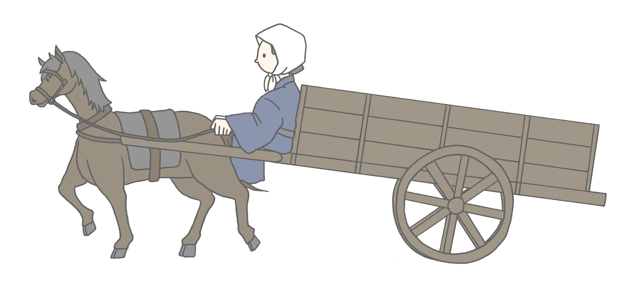 上 イラスト 馬車 無料素材画像