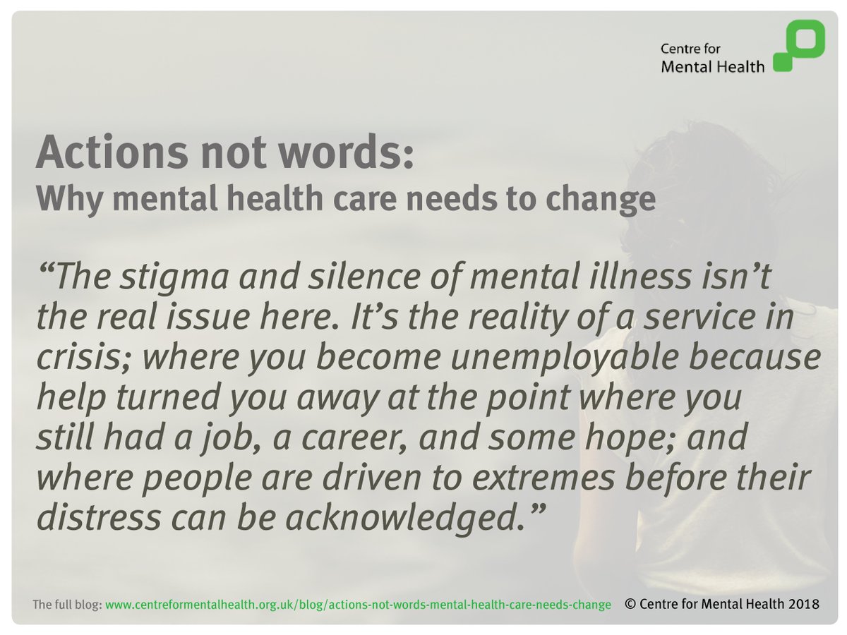 NEW: "People ARE talking; they are crying out for help, but there is no service for them, Cinderella or otherwise"

In a hard-hitting personal account, one writer argues that change in mental health requires more than just talk: centreformentalhealth.org.uk/blog/actions-n…

#mentalhealth #MHAreview