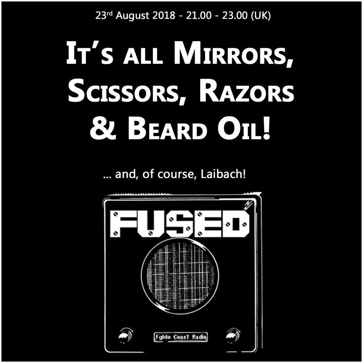 FusedWireless's tweet photo. Thursday is 'The Fused Wireless Programme' day!
https://t.co/5IVocwkuc9
https://t.co/cGQEp8DBDy
@TBBMC2018 #bbmc2018
#fyldecoastradio #fcr #FusedWireless #mykxlr #BlackpoolRockz #ebm #industrialmusic #electromusic #nwuk #alternativemusic #electronicmusic #experimentalmusic https://t.co/w1O7sLXEO3
