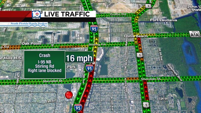 #TRAFFICALERT Crash on I-95 NB at Stirling Rd. Right lane blocked. https://t.co/5lmCYWkKGD