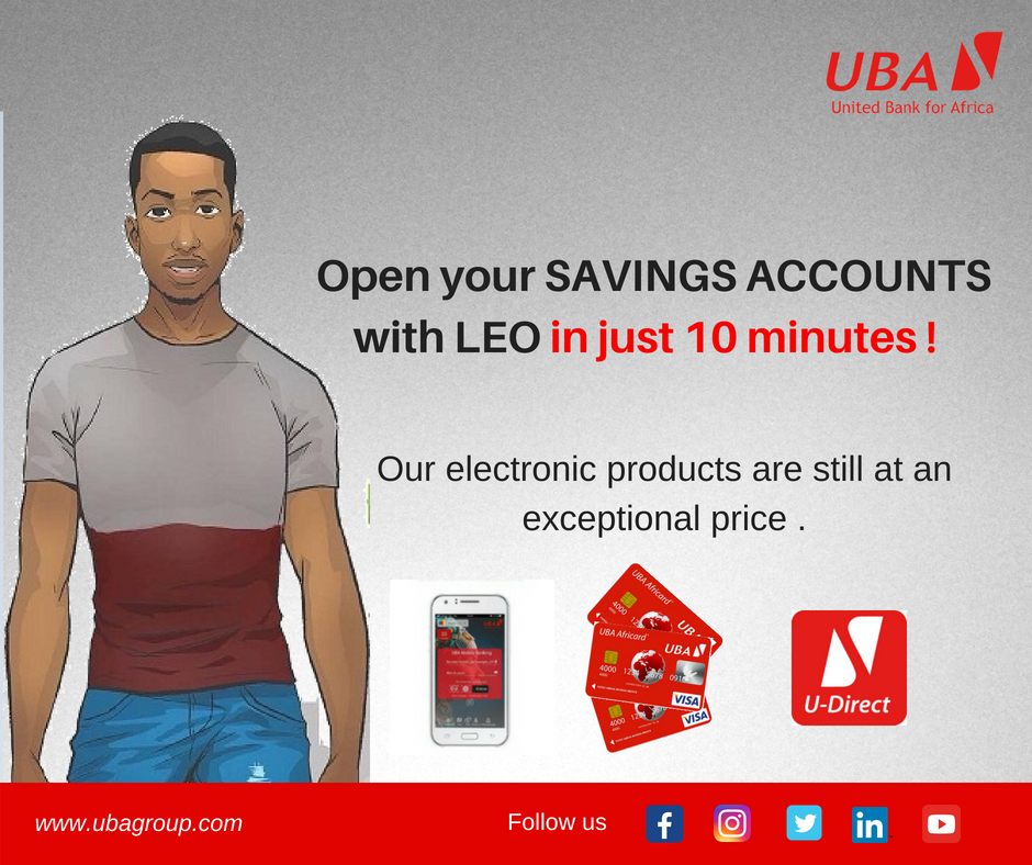 ubacameroon's tweet photo. Open your savings accounts with LEO in just 10 minutes! 😎
#MeetLeo #VirtualBanker #DigitalBanking #ChatWithLeo https://t.co/JBg9CKgkUq