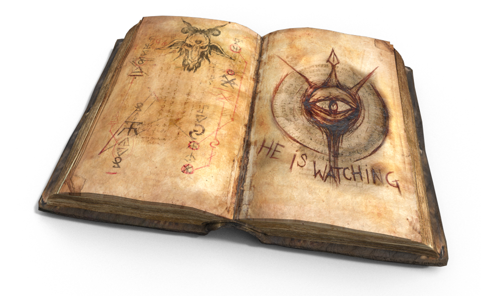EvilDeadGame's tweet photo. When we started kitting out the cabin in #EvilDeadVR, we wanted to make sure we got as much detail as possible, whilst not killing the frame rate, for obvious reasons. With that being said, how'd ya like our Book of the Dead render?
#EvilDead #tbt #HesWatchingYou https://t.co/9Ya27uvWvl
