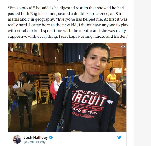 BertaGDeVega's tweet image. O este chaval palestino que llegó sin apenas saber inglés y lo ha petado en un Grammar. Historias que se cubren en Reino Unido con los #GCSEs2018 Y son las mejores historias de vacuna antiinmigración.