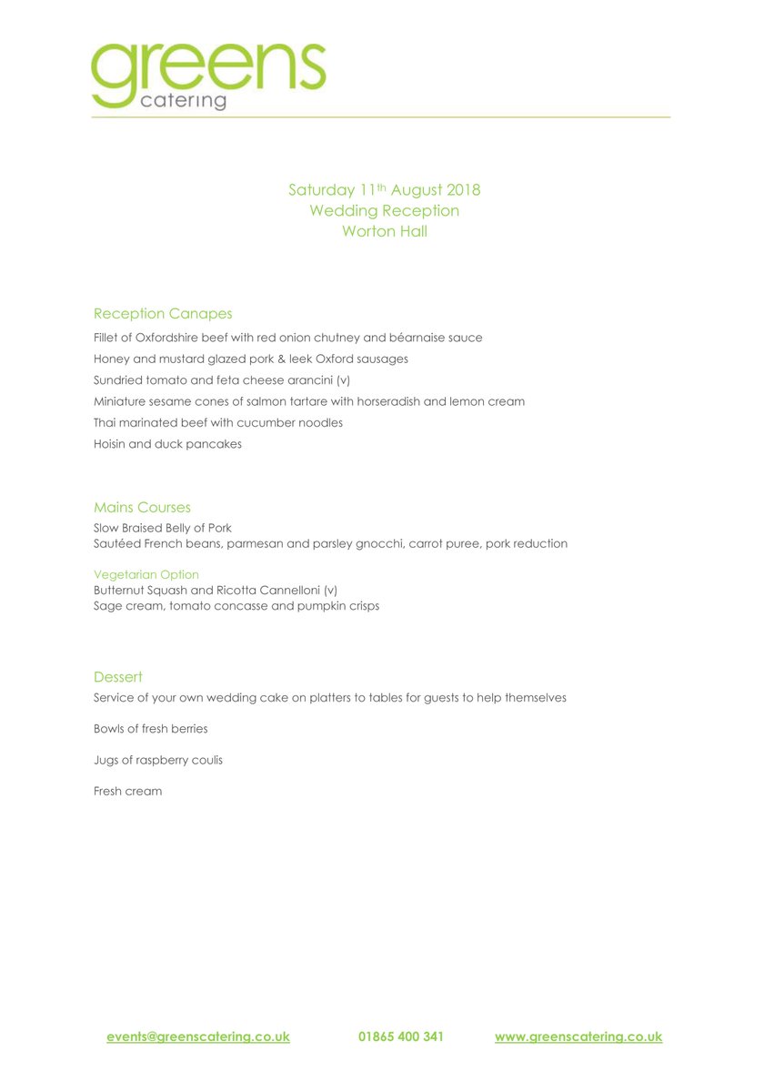 Greens Catering (@greens_catering) on Twitter photo 