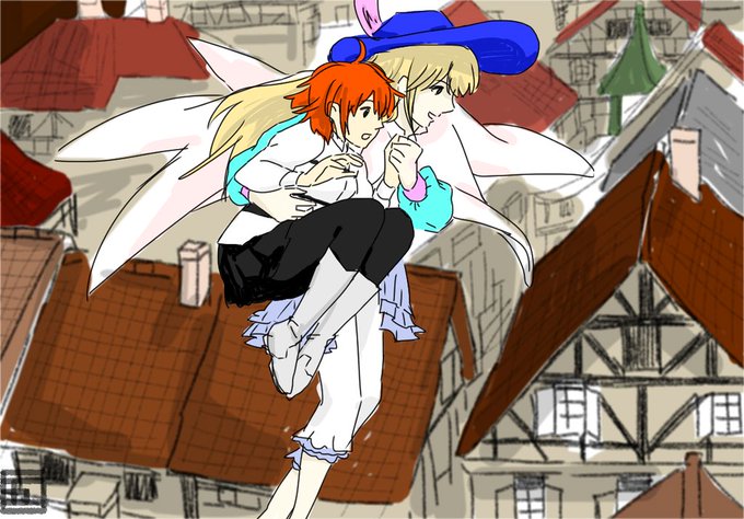 すごい今更なんやけど、テレビでハウルやってた時にこのトレス絵ツイートすれば良かったなぁって思ったので今上げる テヘ☆ 