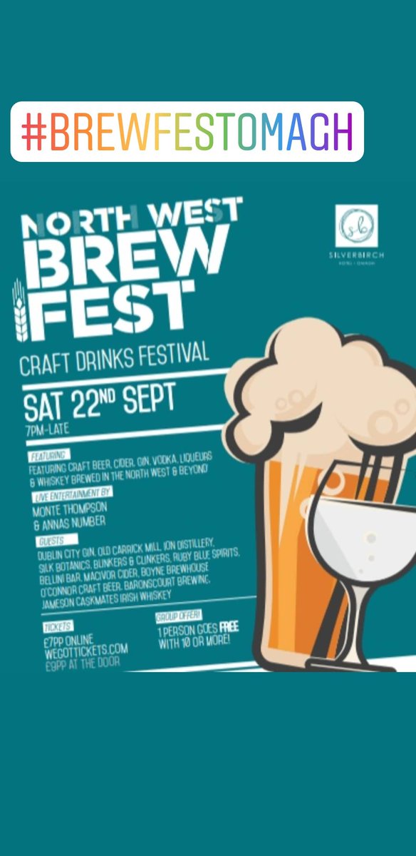 SilvrbirchHotel's tweet photo. Tickets now live for #brewfestomagh. Who's up for some amazing craft drinks, Scran and dancing? #exploreomagh https://t.co/GepwszVbNw