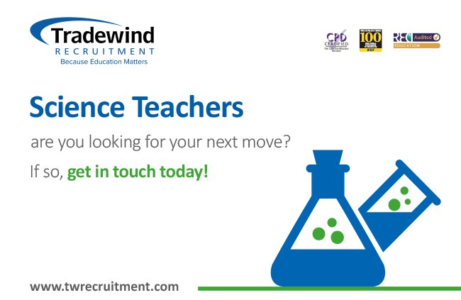 Recruiting for a #Science #Teacher for a part time role in #Leicester #school - Contact me on Jess.Frost@twrecruitment.com or call 0116 243 0299 #education # schooljobs #supplyteaching #tradewindrecruitment